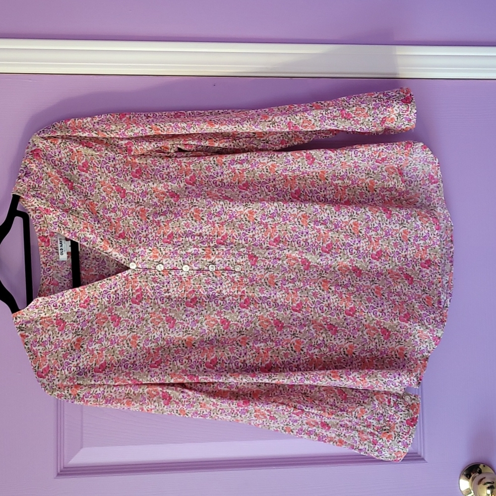 Cotton floral peasant top